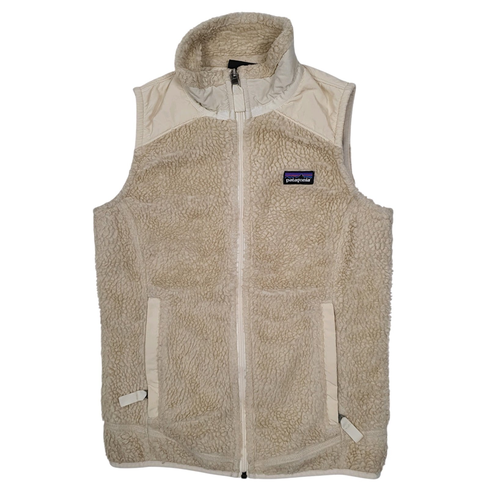 Womens Cream Patagonia Retro X Deep Pile Vest Bodywarmer Gilet Jumper