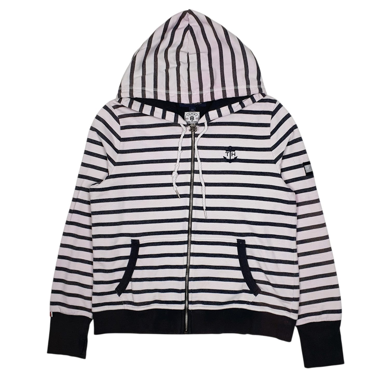 Womens White Tommy Hilfiger Hoodie Full Zip Jumper