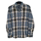 Mens Blue Eddie Bauer Heavyweight Canvas Plaid Long Sleeve Shirt