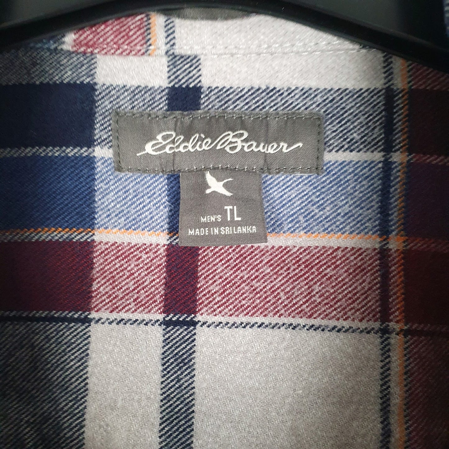 Mens Grey Eddie Bauer Flannel  Shirt
