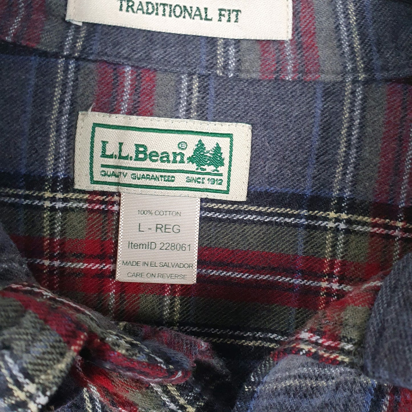 Mens Grey L.L.Bean Flannel  Shirt