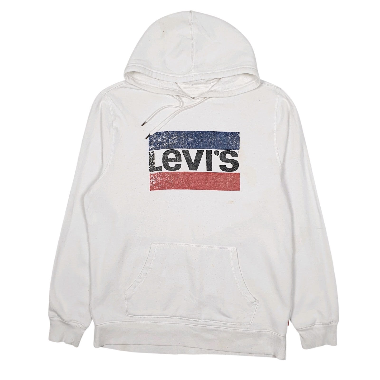 Mens White Levis  Hoodie Jumper