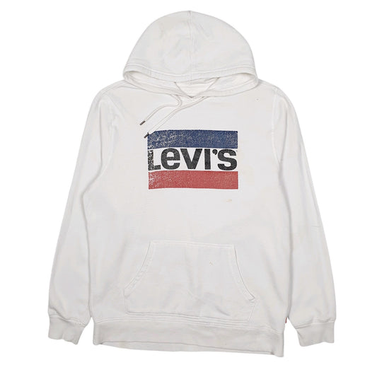 Mens White Levis  Hoodie Jumper