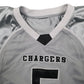 Mens Grey NFL Chargers American Football Jersey  T Shirt