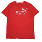 Mens Red Puma Spellout Short Sleeve T Shirt