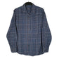 Mens Blue Eddie Bauer Heavyweight Plaid Flannel Long Sleeve Shirt