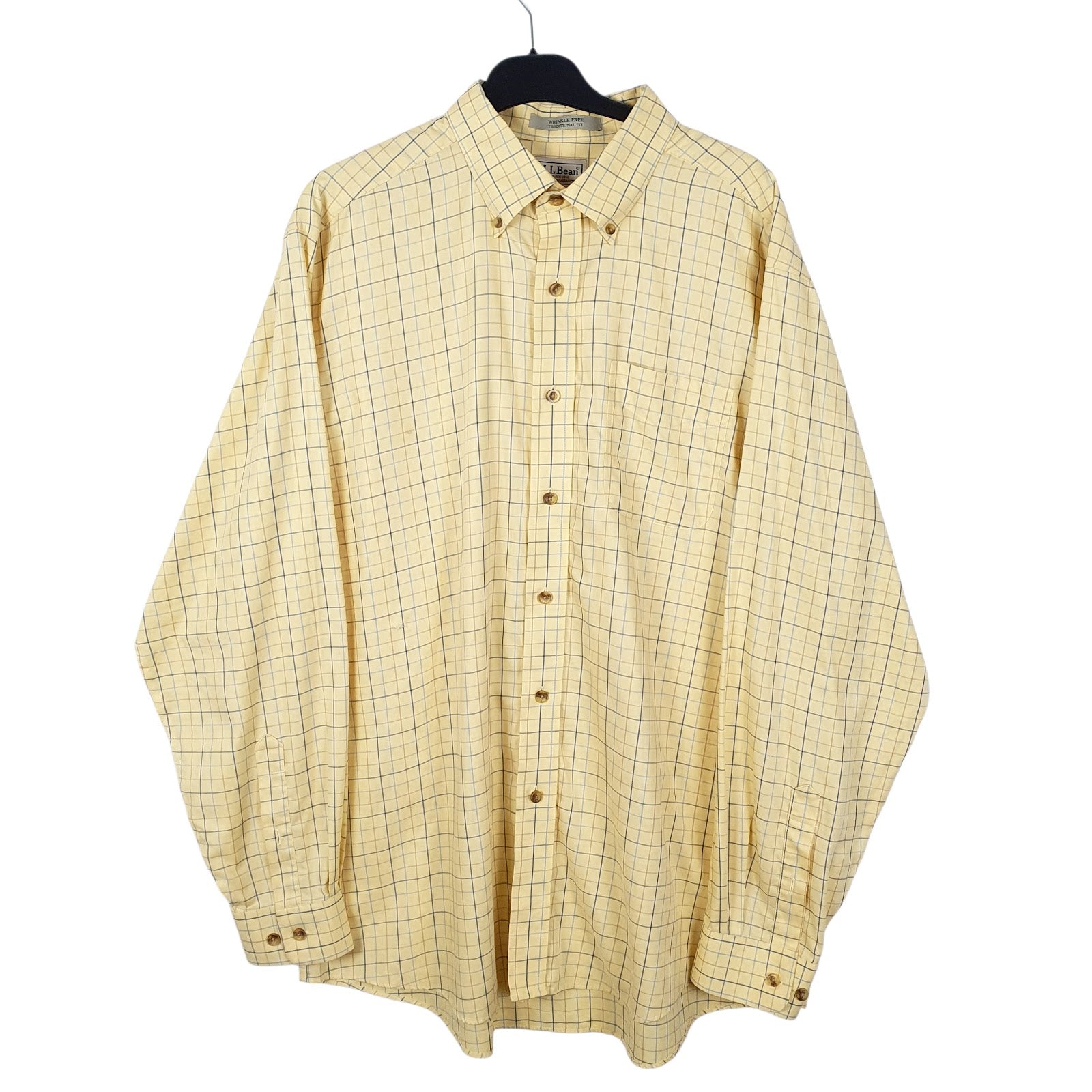 Mens Yellow L.L.Bean  Long Sleeve Shirt