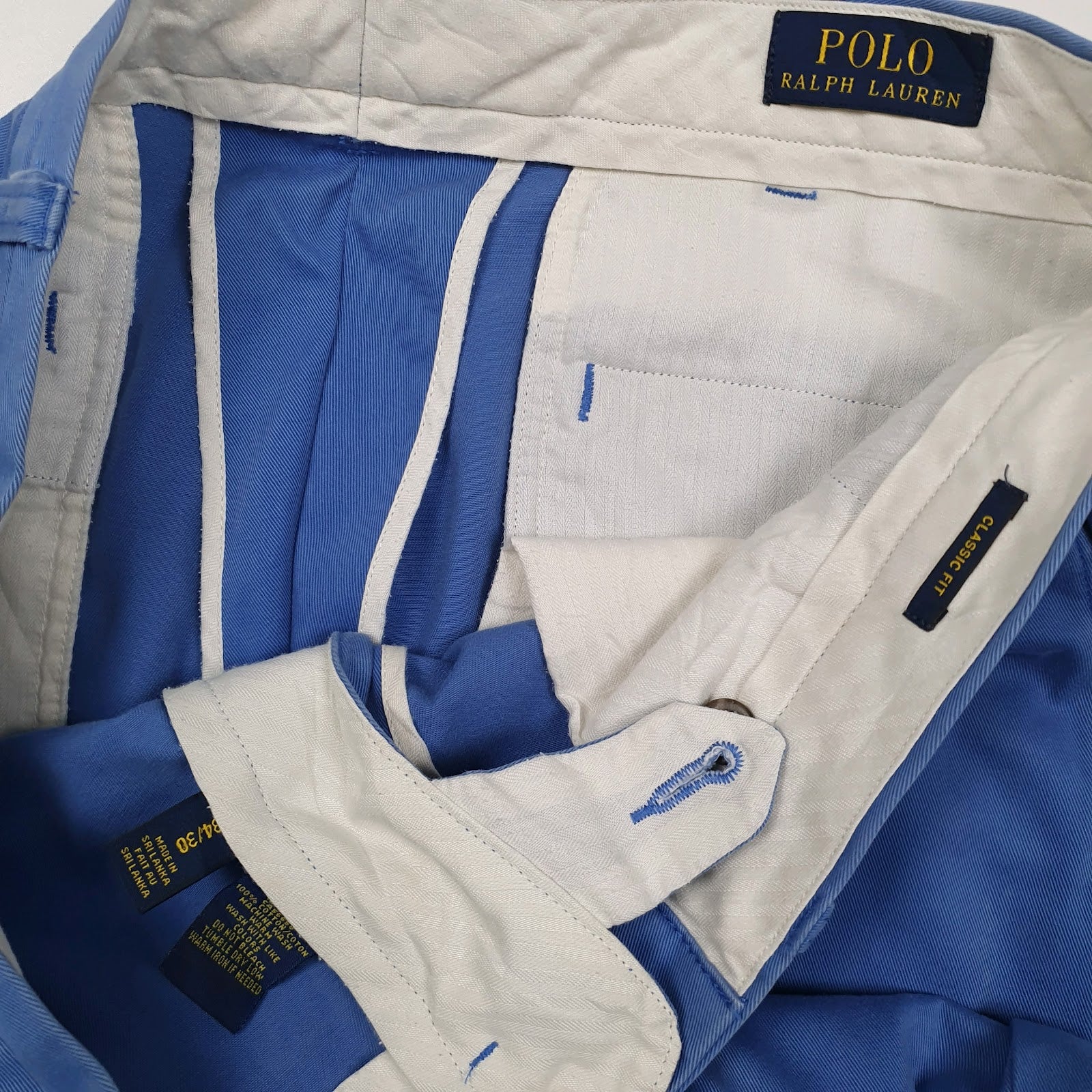Mens Blue Polo Ralph Lauren Classic Fit  Trousers