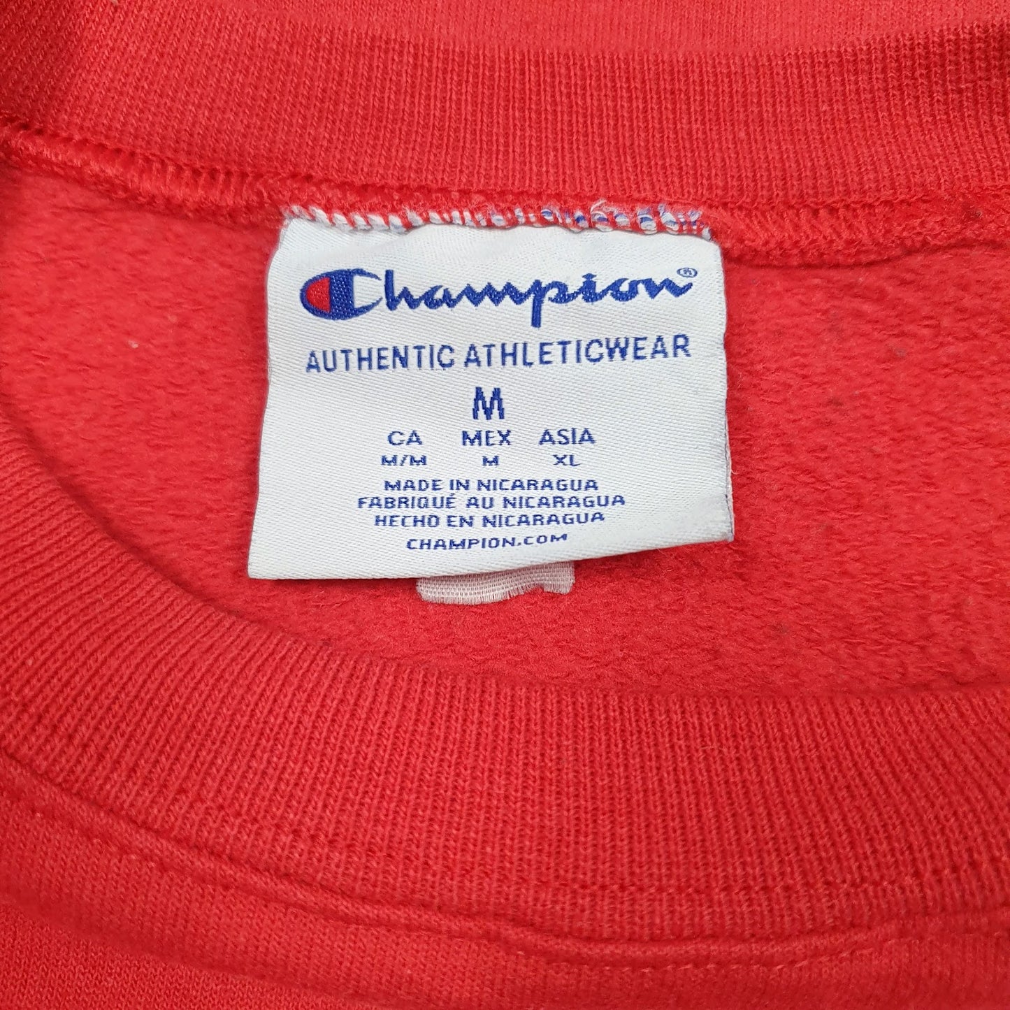 Mens Red Champion  Crewneck Jumper