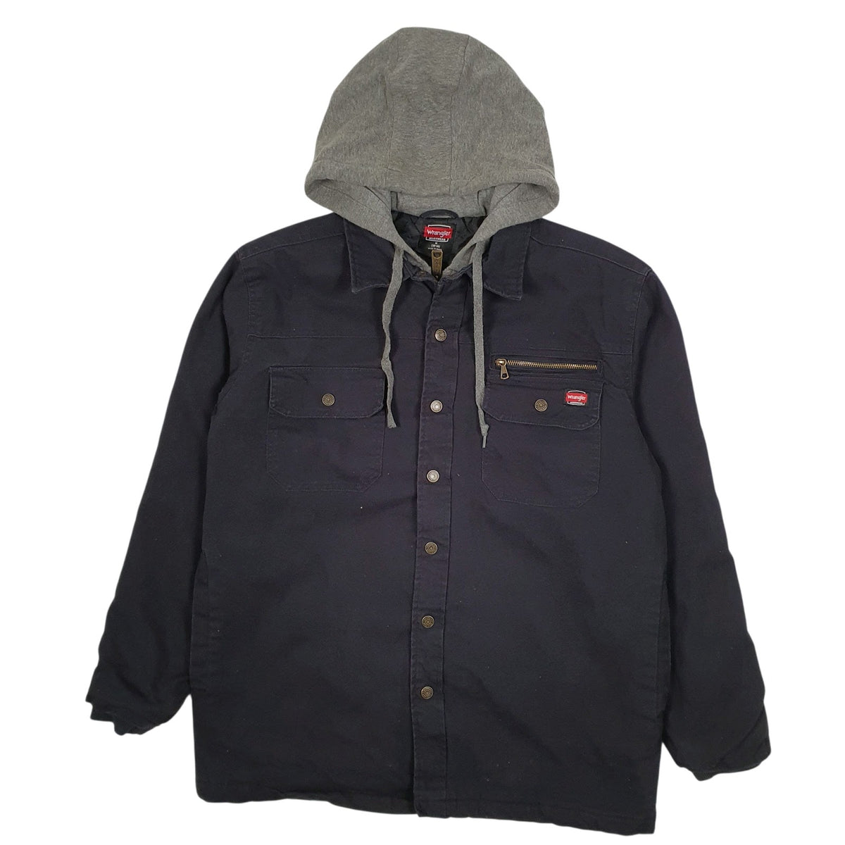 Mens Navy Wrangler Hoodie Chore Bomber  Coat