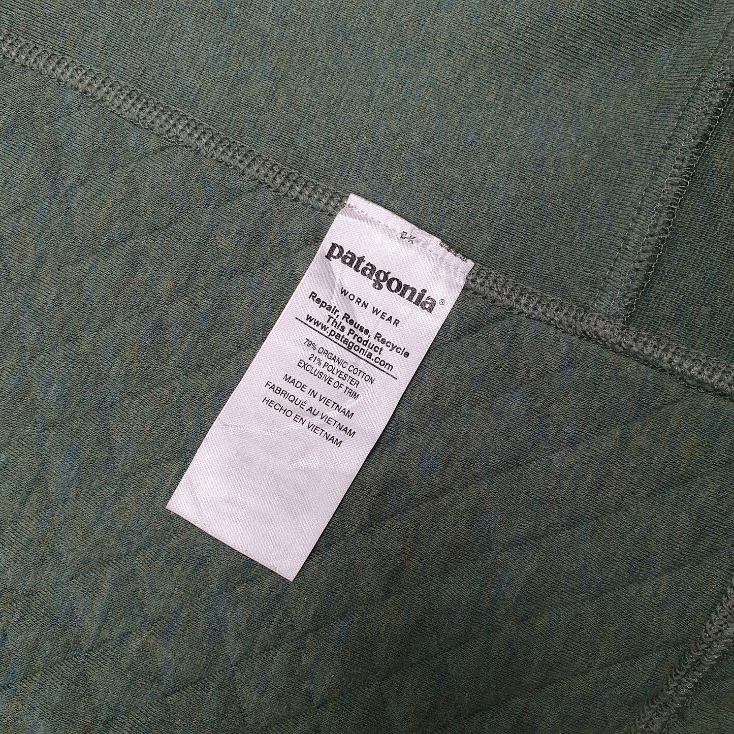 Womens Green Patagonia Quilt Hoodie Full Zip Jumper
