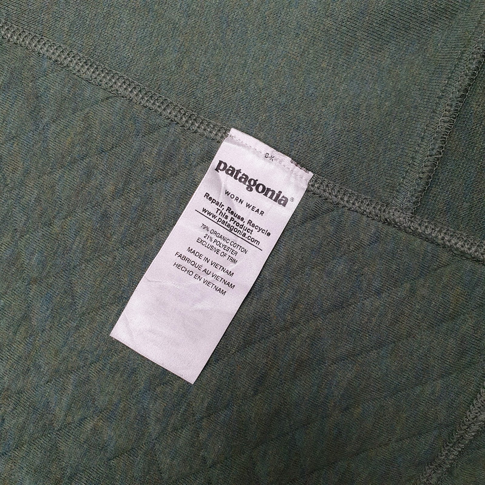Womens Green Patagonia Quilt Hoodie Full Zip Jumper