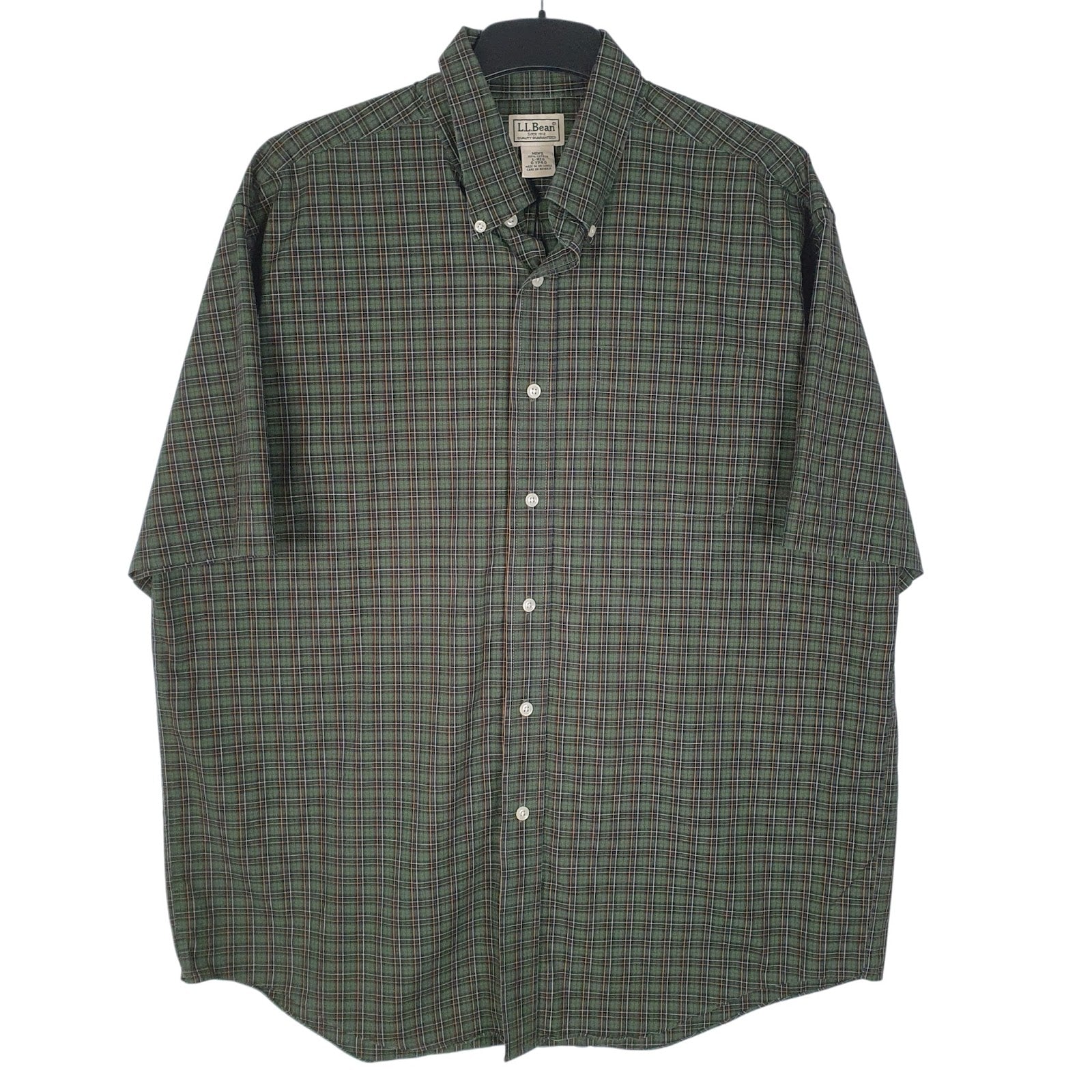 Mens Green L.L.Bean  Short Sleeve Shirt