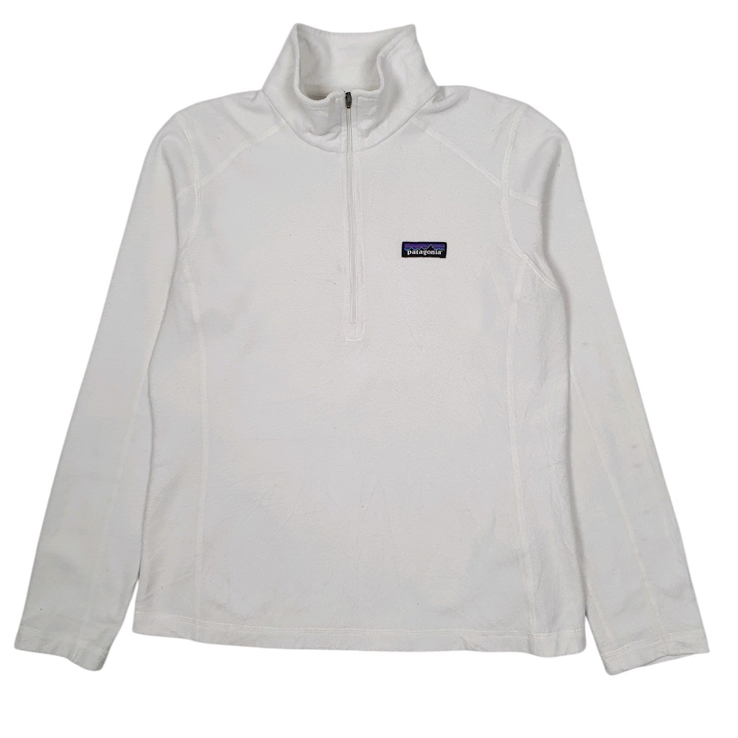Womens White Patagonia Micro D Lightweight Quarter Zip Jumper