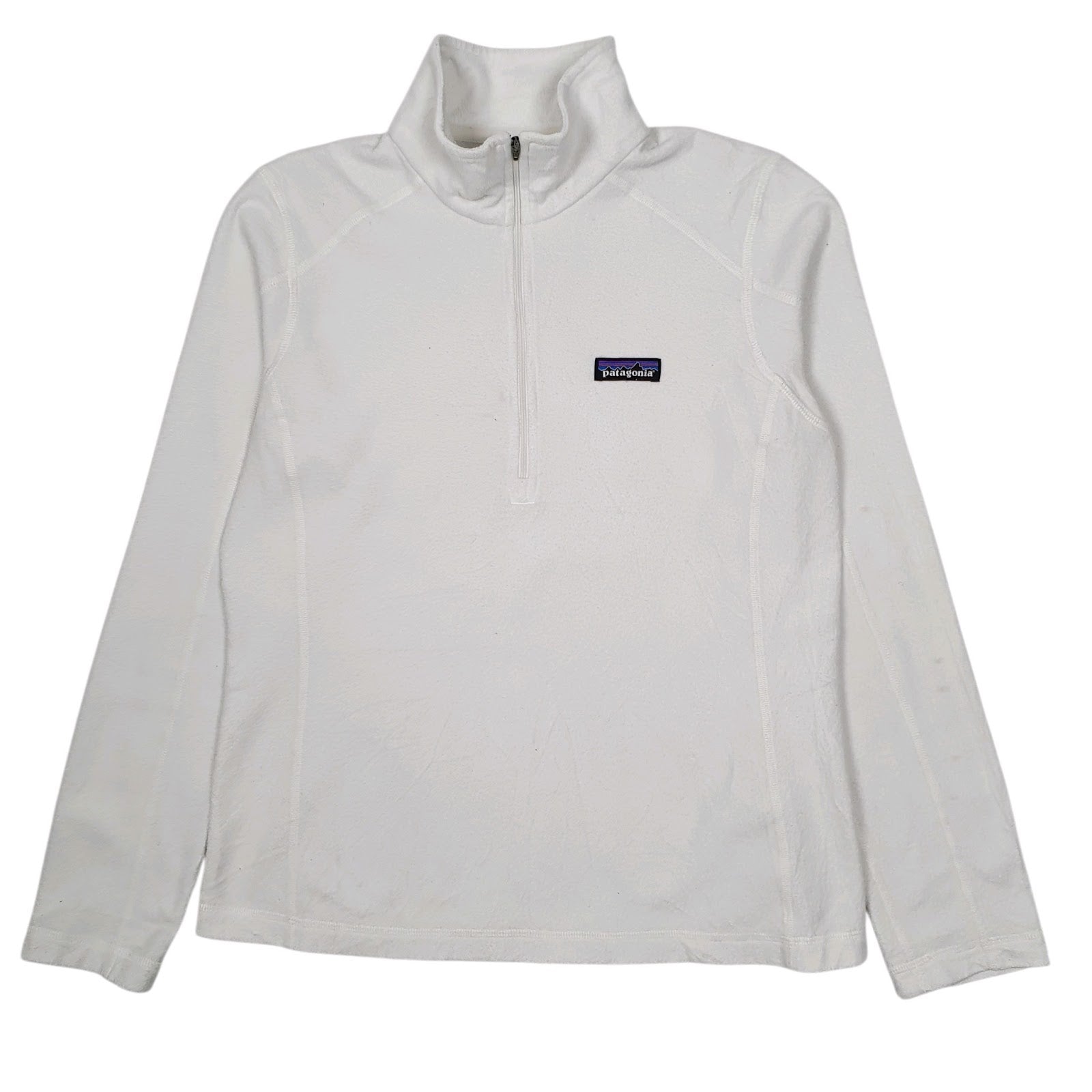 Womens White Patagonia Micro D Lightweight Quarter Zip Jumper
