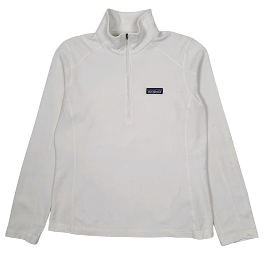 Womens White Patagonia Micro D Lightweight Quarter Zip Jumper
