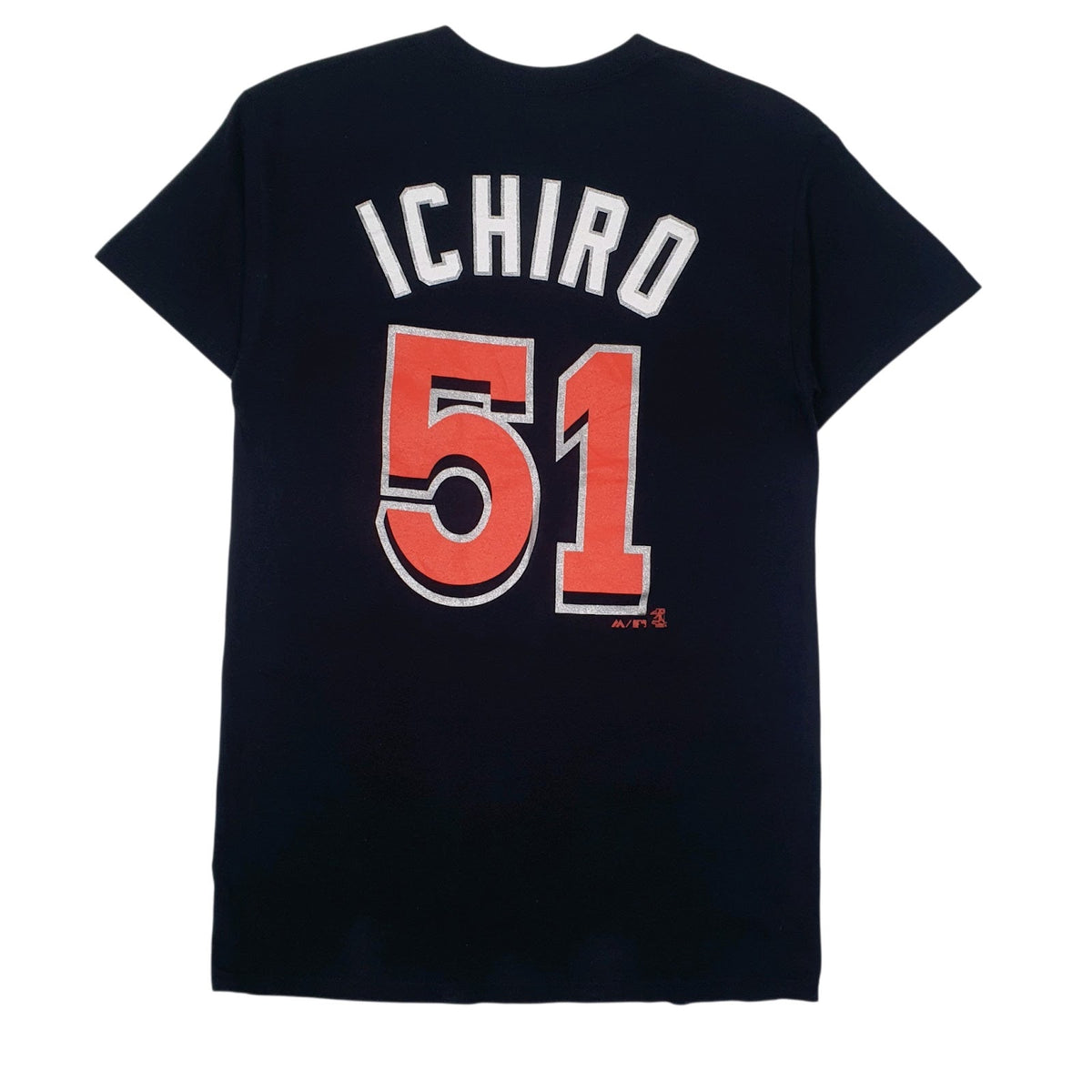 Mens Navy Majestic MLB Miami Marlons Ichiro  T Shirt