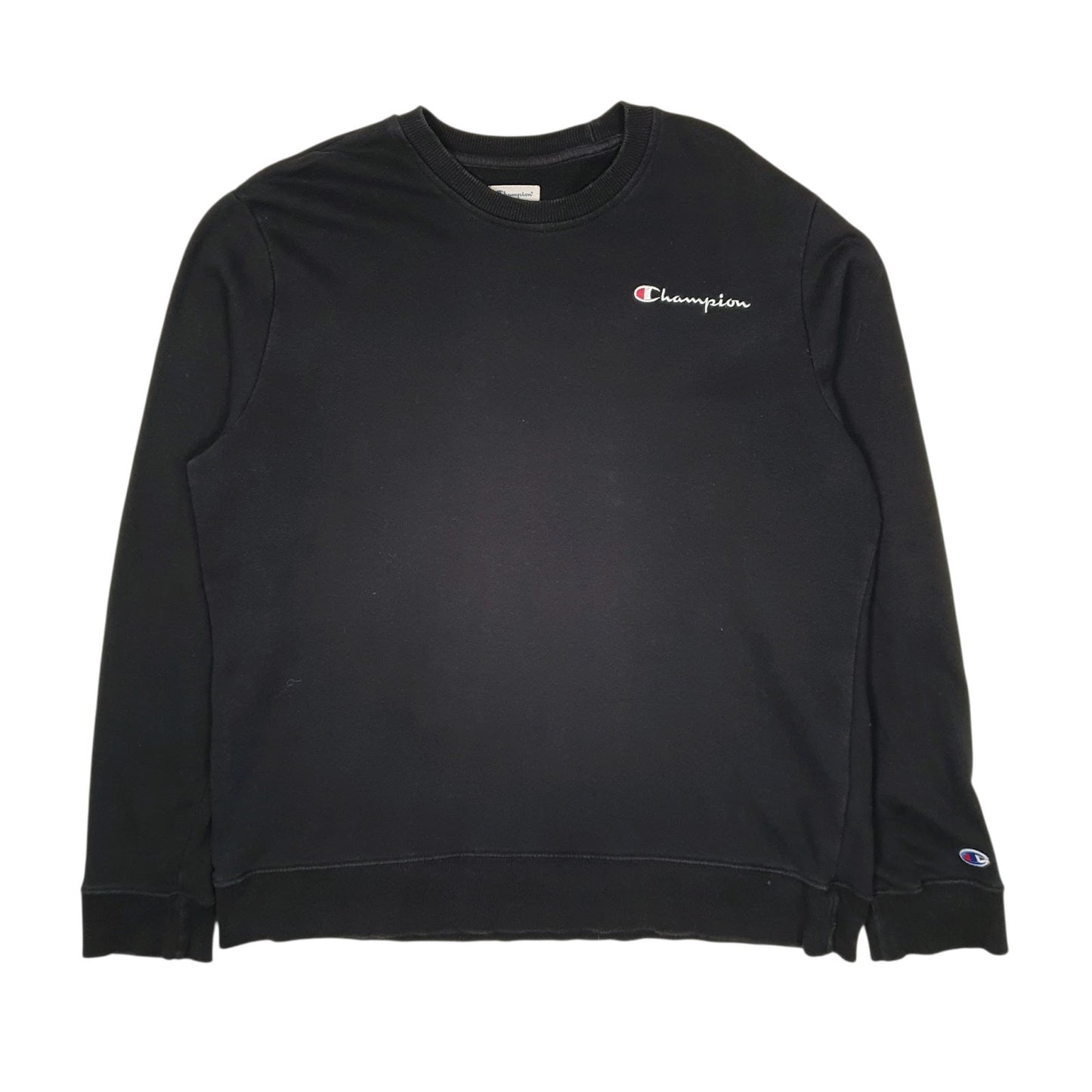 Mens Black Champion  Crewneck Jumper