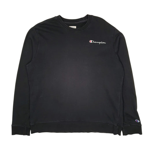 Mens Black Champion  Crewneck Jumper
