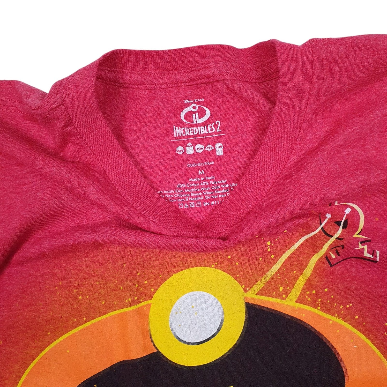 Mens Red Disney Pixar Incredibles 2  T Shirt