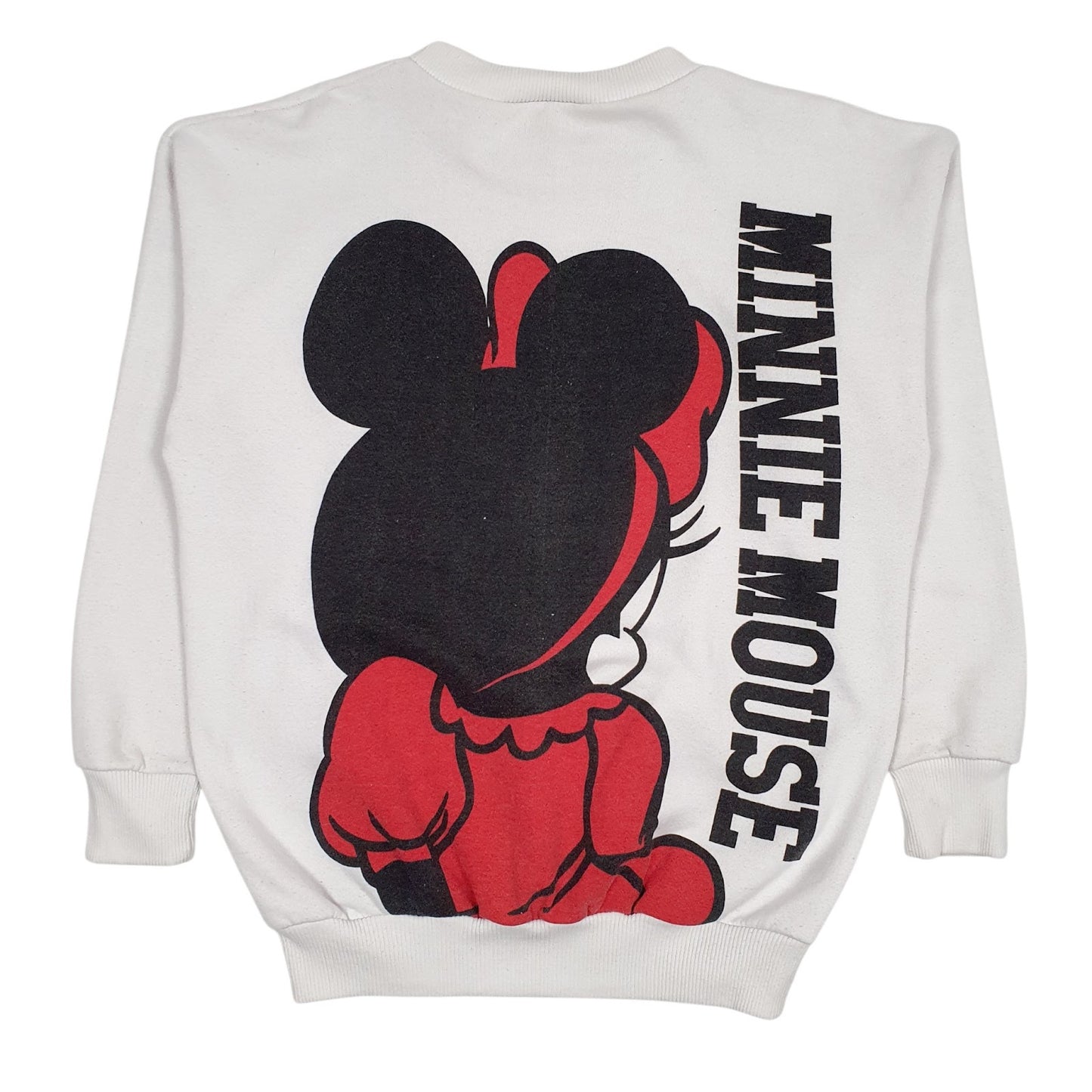 Mens White Disney Minnie Mouse Vintage 90s Made In USA Crewneck Jumper