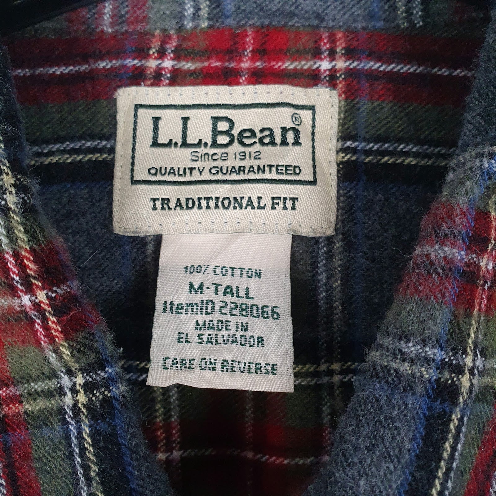 Mens Grey L.L.Bean Flannel  Shirt