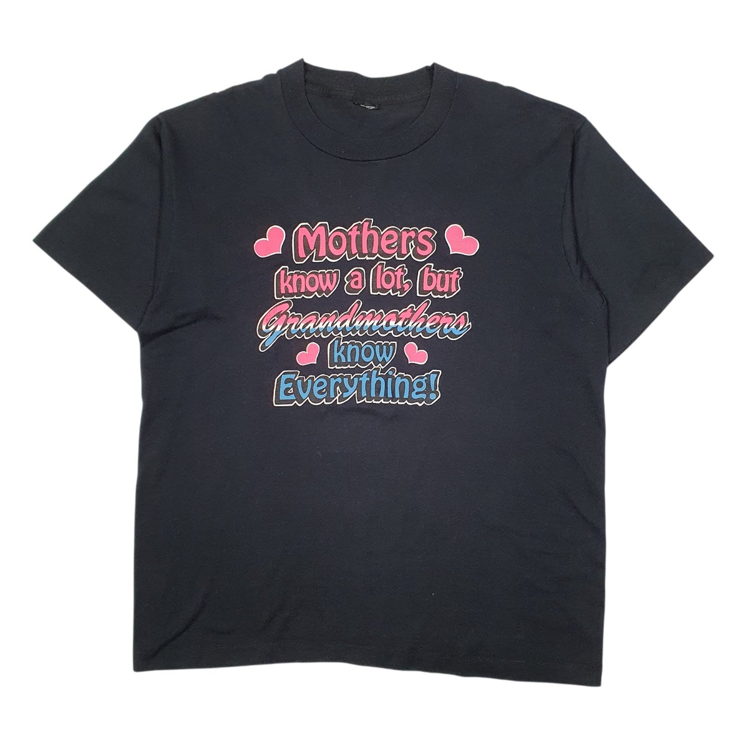 Mens Black Screen Stars Single Stitch Vintage 90s Mothers Grandmothers Short Sleeve T Shirt
