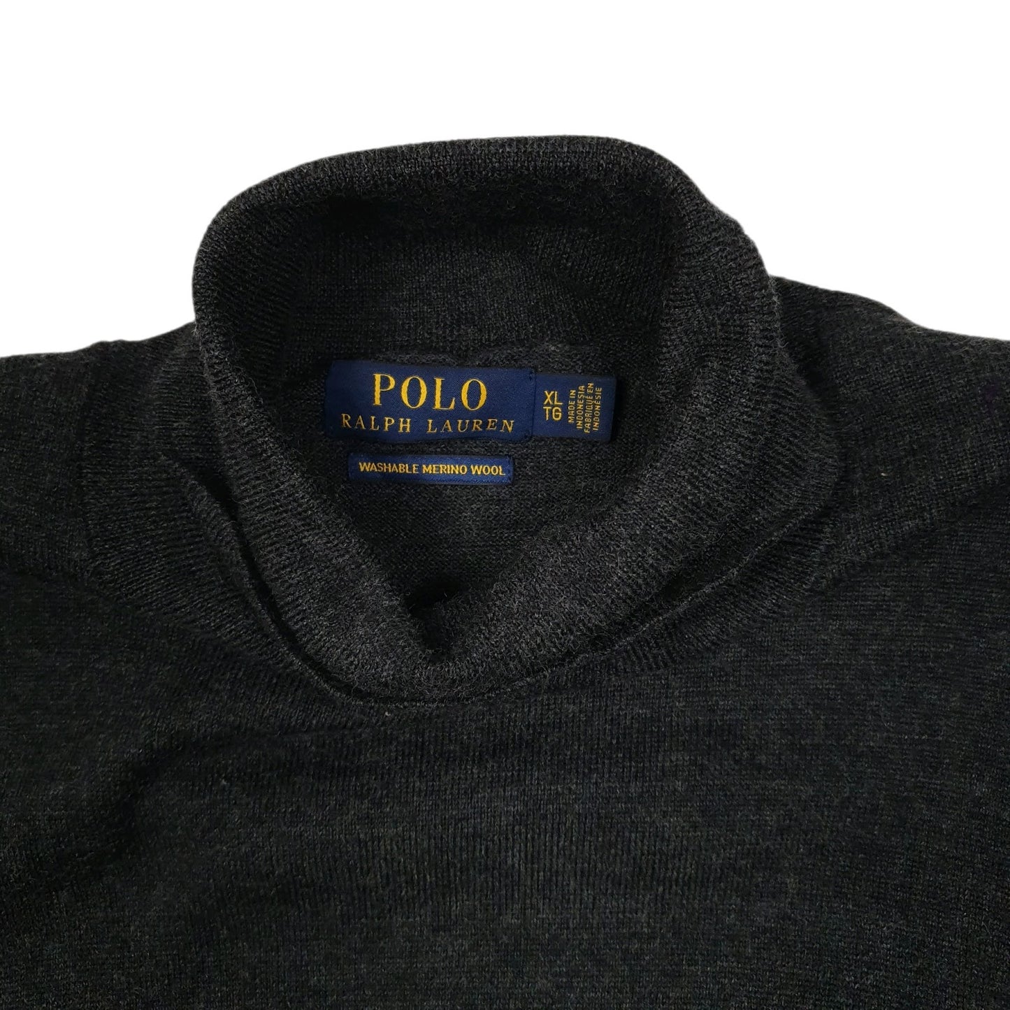 Mens Grey Polo Ralph Lauren Lightweight Turtle Neck Jumper