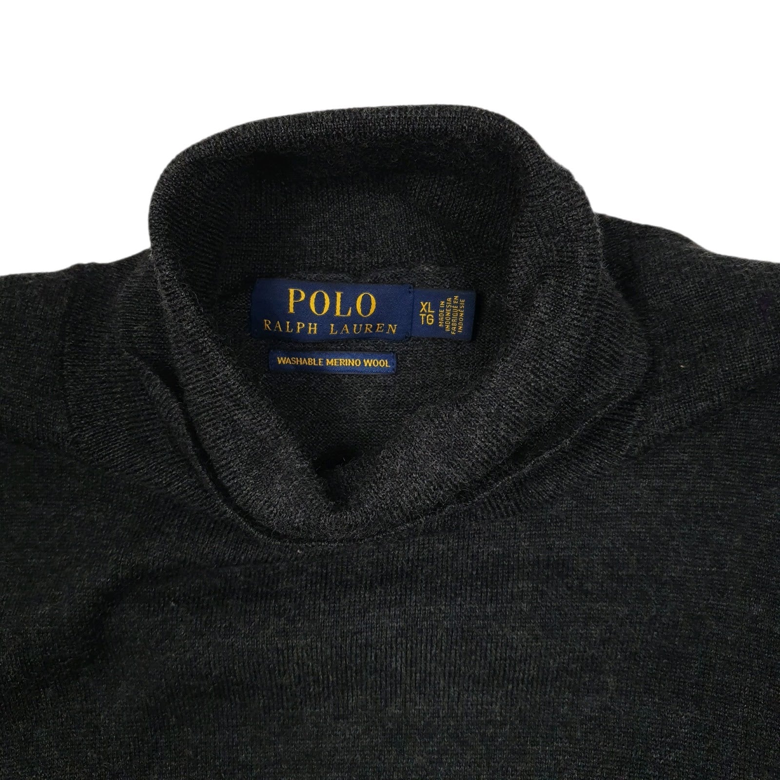 Mens Grey Polo Ralph Lauren Lightweight Turtle Neck Jumper
