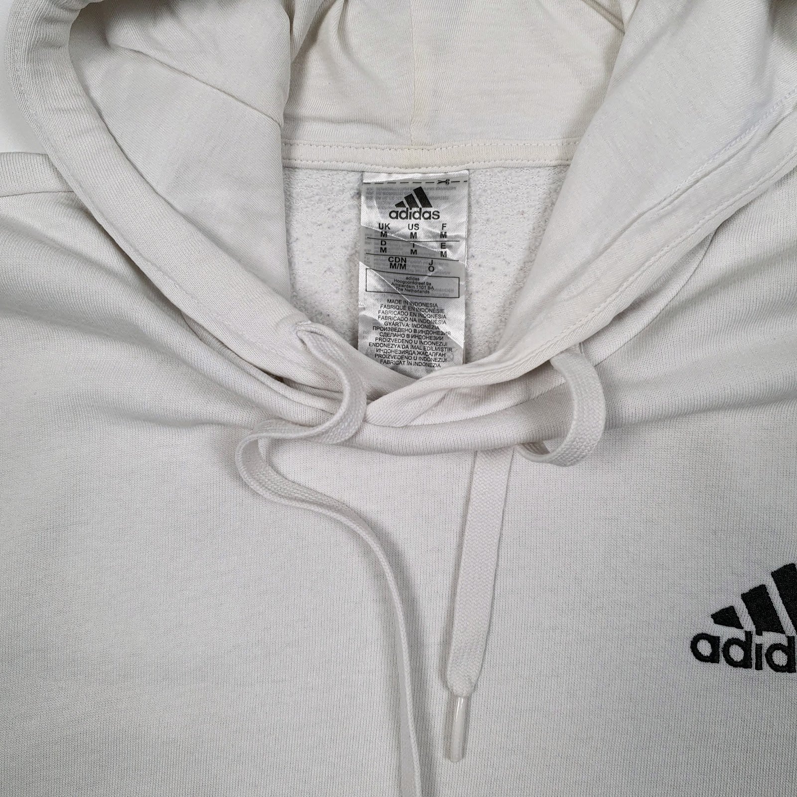 Mens White Adidas  Hoodie Jumper