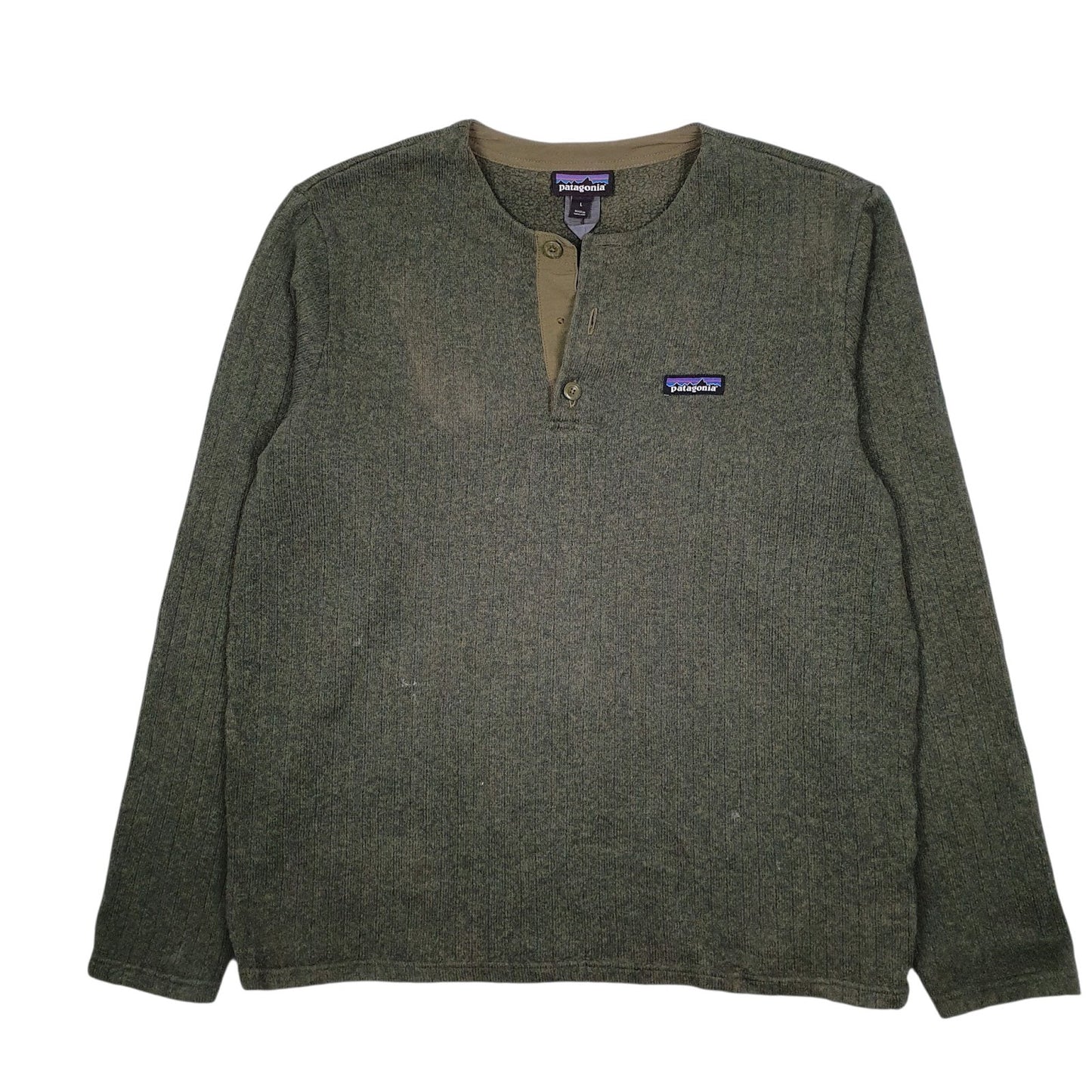 Mens Green Patagonia Better Sweater Henley Pullover Crewneck Jumper