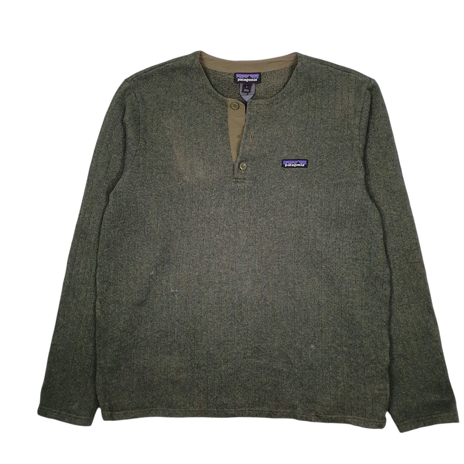 Mens Green Patagonia Better Sweater Henley Pullover Crewneck Jumper