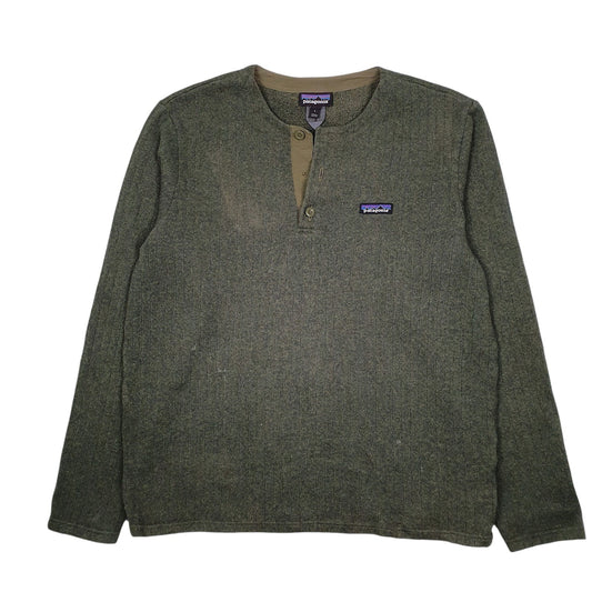 Mens Green Patagonia Better Sweater Henley Pullover Crewneck Jumper