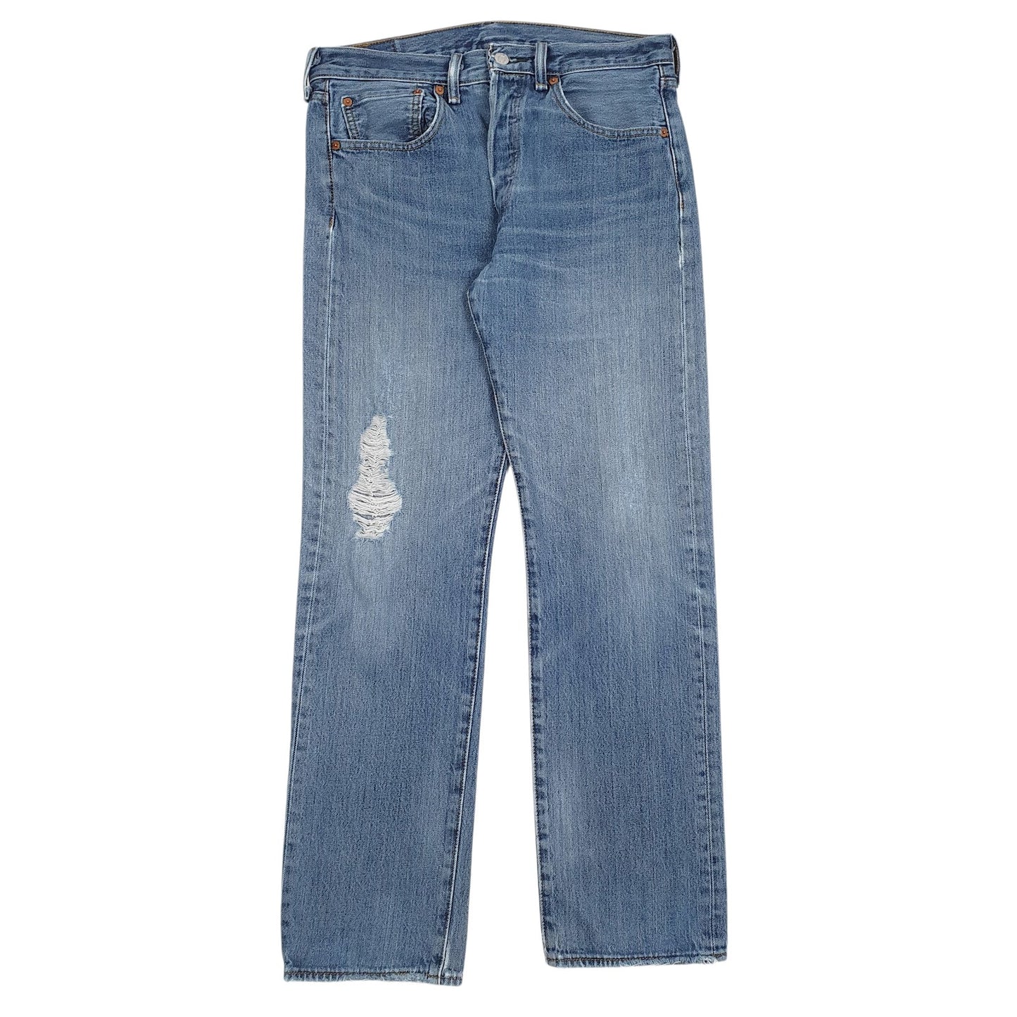 Mens Blue Levis Distressed 501 JeansW31 L30