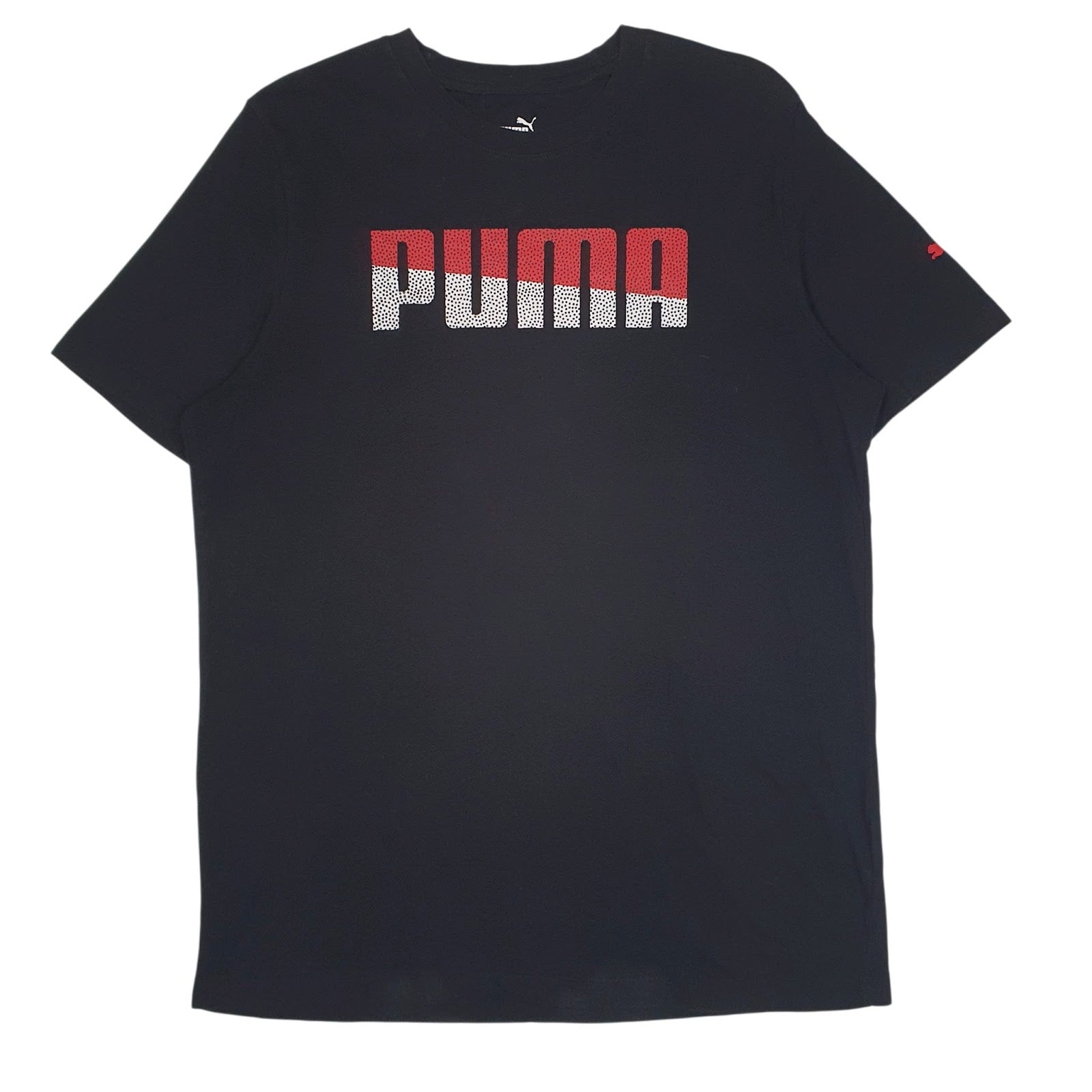 Mens Black Puma Spellout Short Sleeve T Shirt
