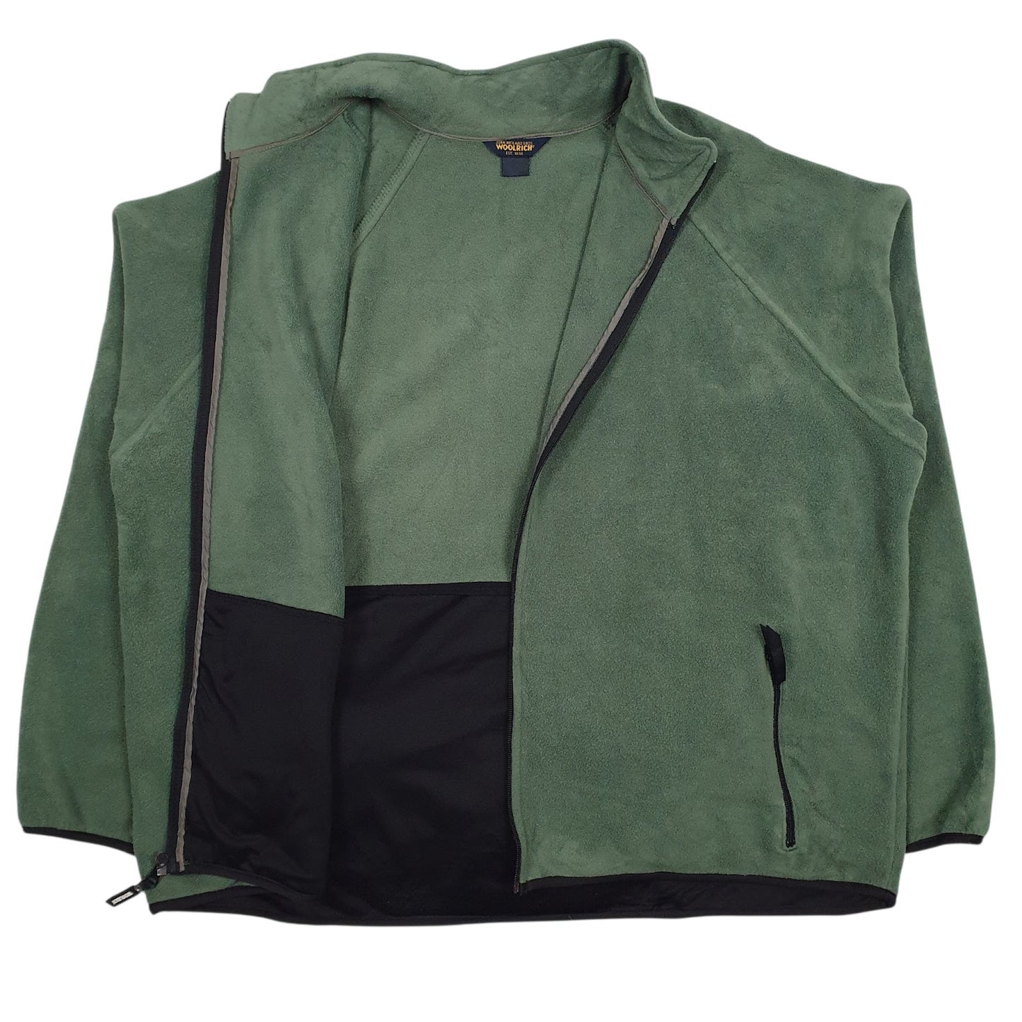 Mens Green Woolrich  Full Zip Jumper
