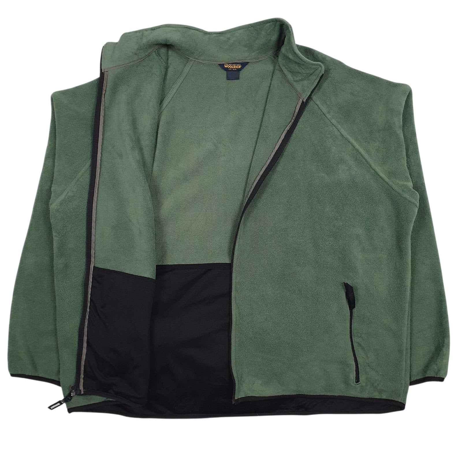 Mens Green Woolrich  Full Zip Jumper