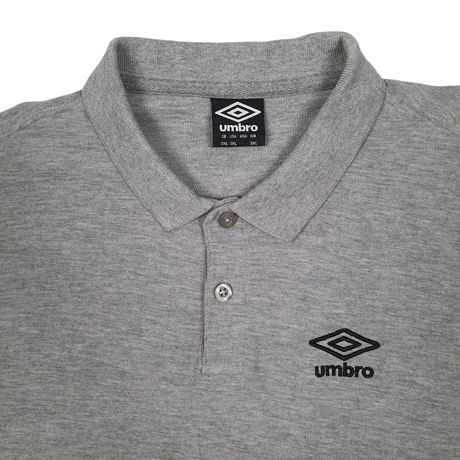Mens Grey Umbro  Hoodie Polo Shirt