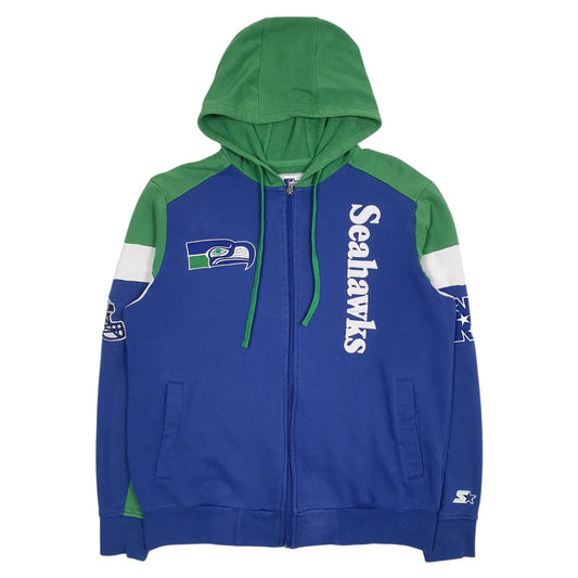 Mens Blue Starter NFL Seattle Seahawks Full Zip Jumper