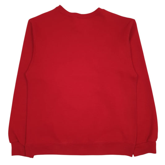Mens Red Jerzees Graphic Crewneck Jumper