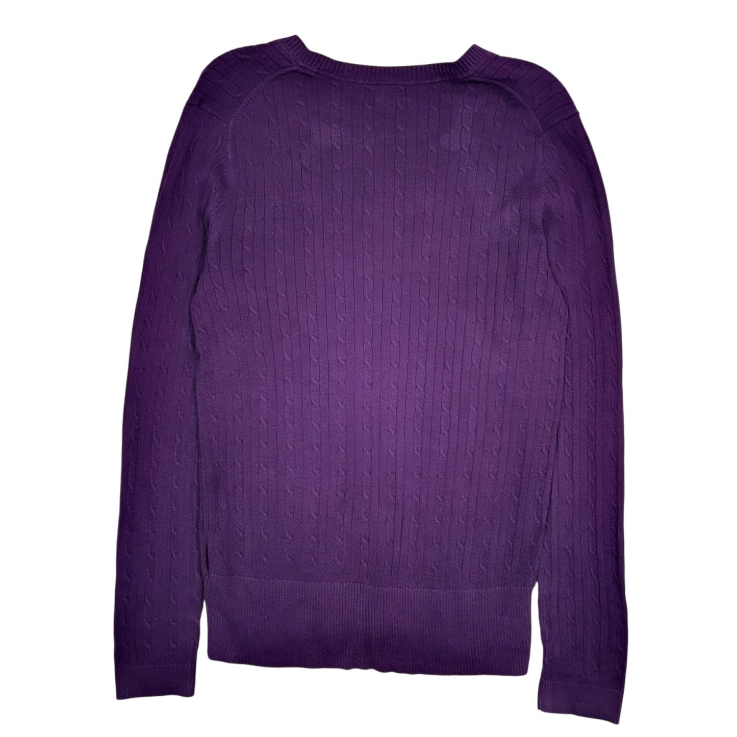Womens Purple Tommy Hilfiger Cable Knit Crewneck Jumper