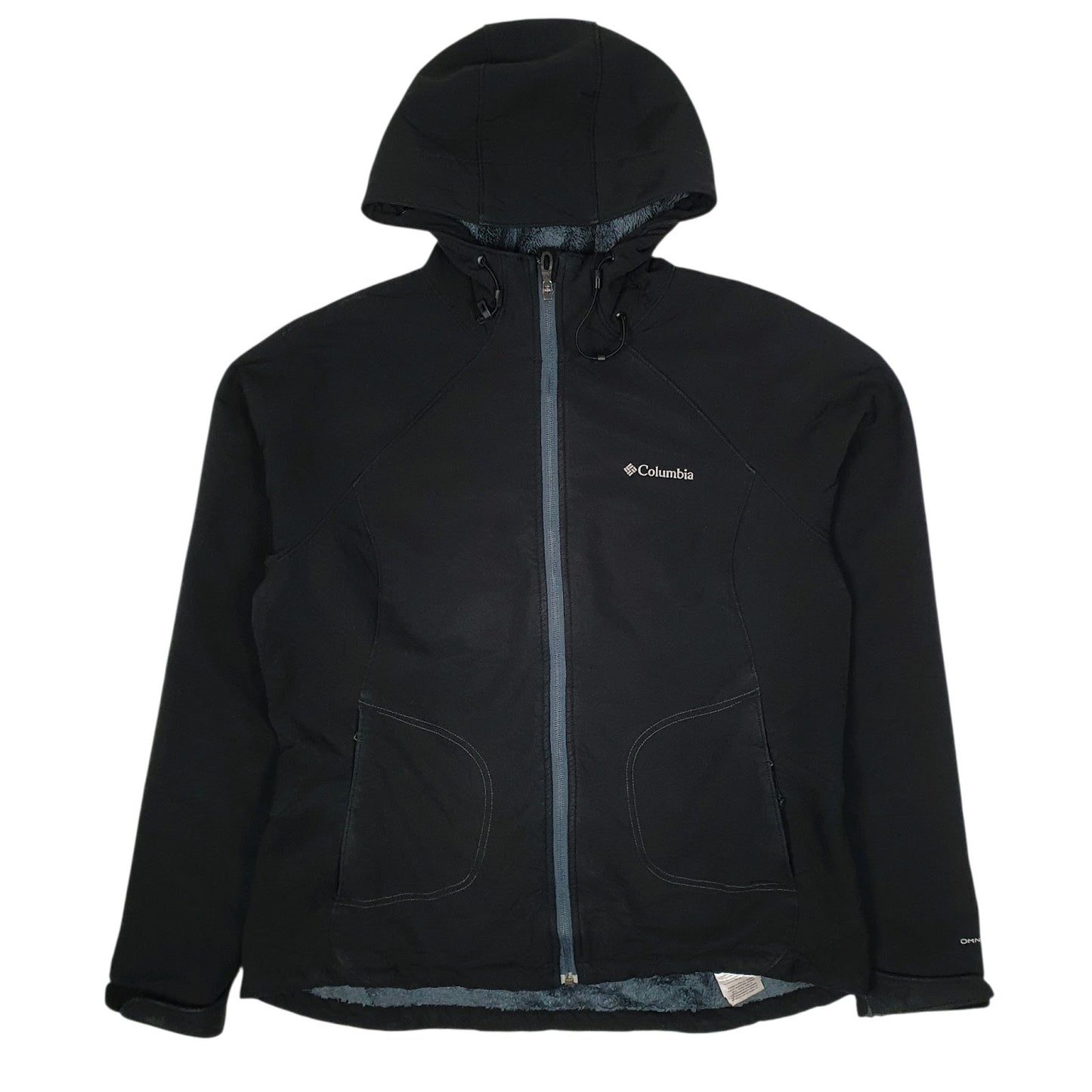 Womens Black Columbia Sportswear Company Fleece Lined Windbreaker Hoodie Coat