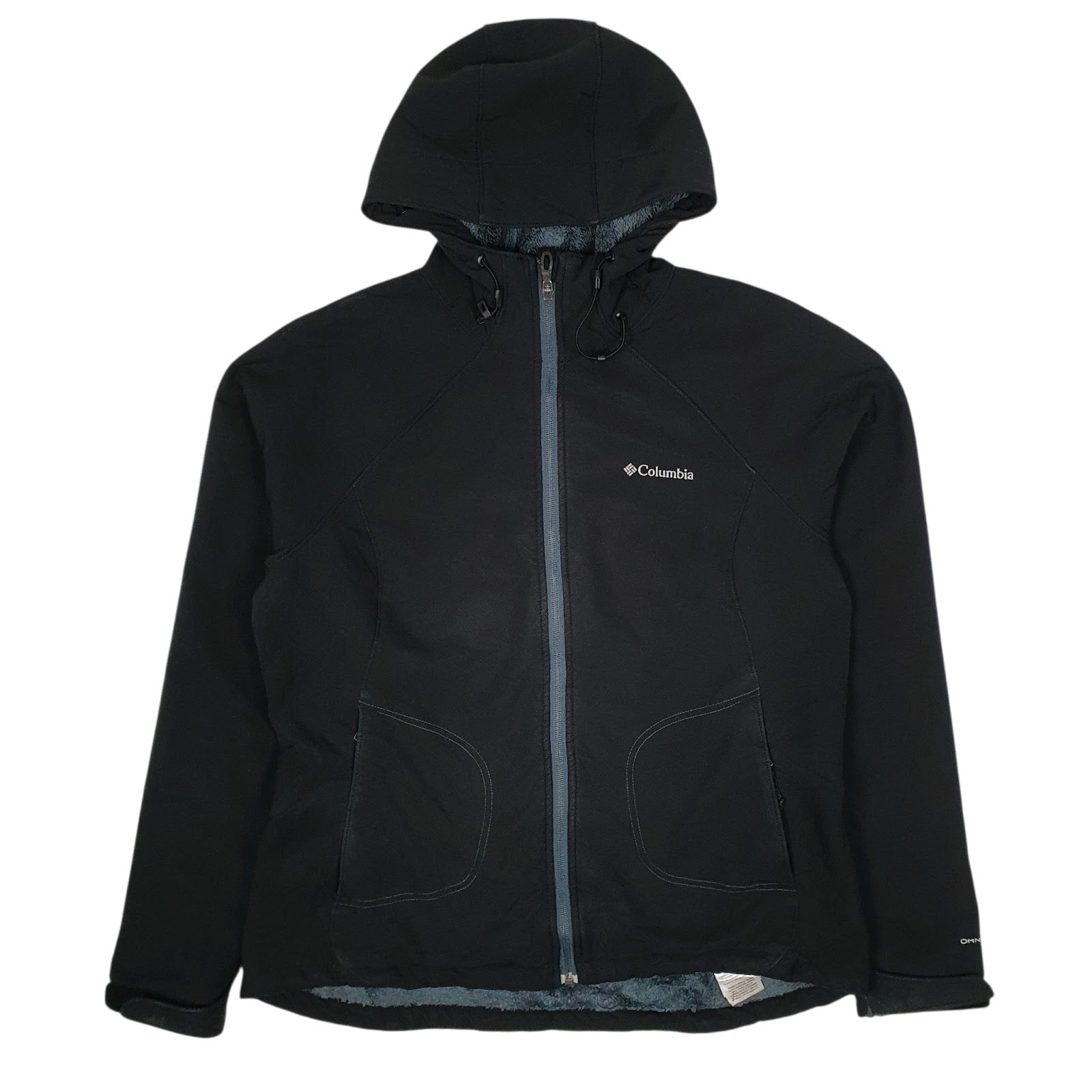 Womens Black Columbia Sportswear Company Fleece Lined Windbreaker Hoodie Coat
