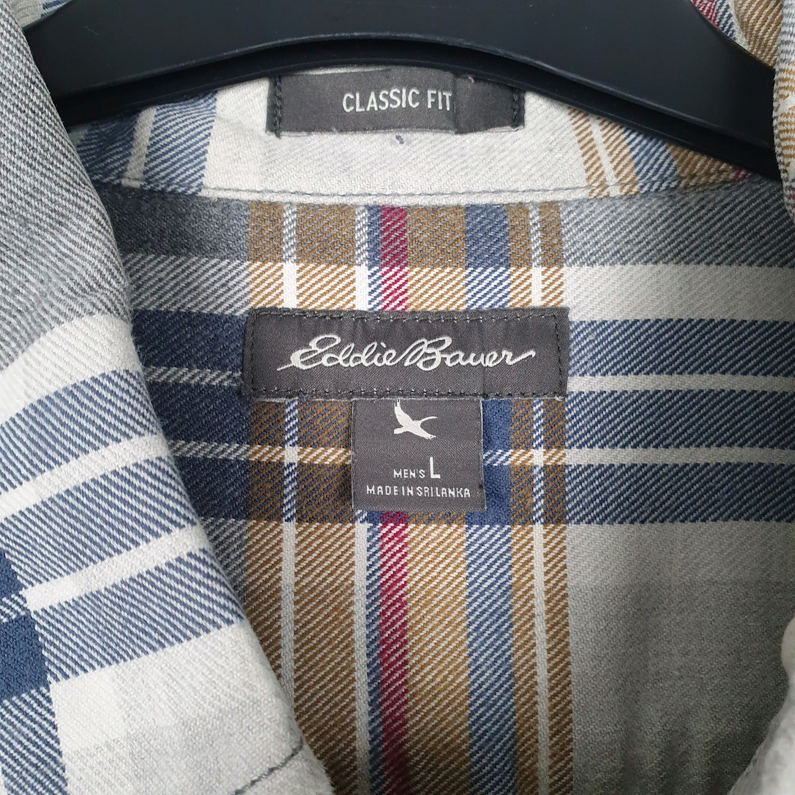 Mens Grey Eddie Bauer Flannel  Shirt