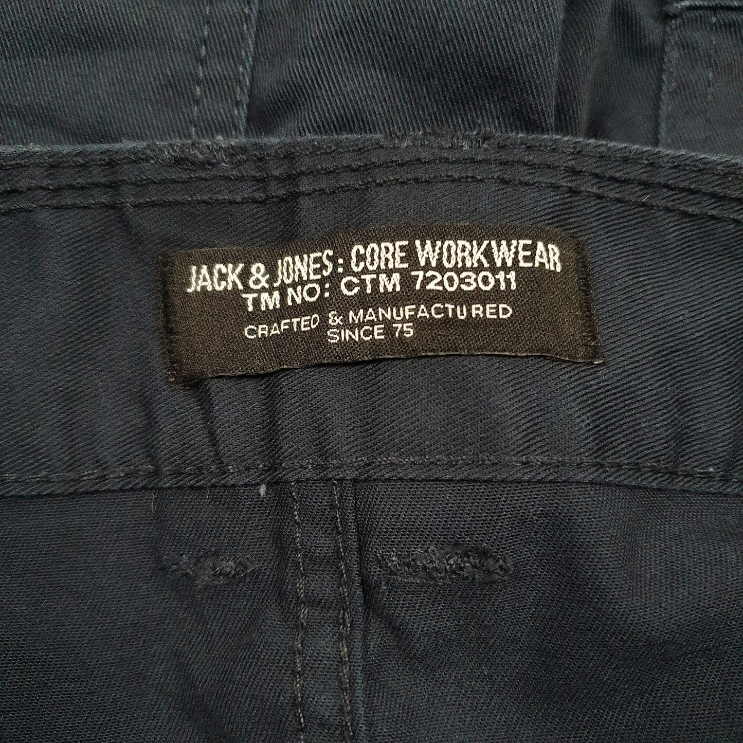 Mens Navy Jack & Jone Workwear Full Zip Shorts
