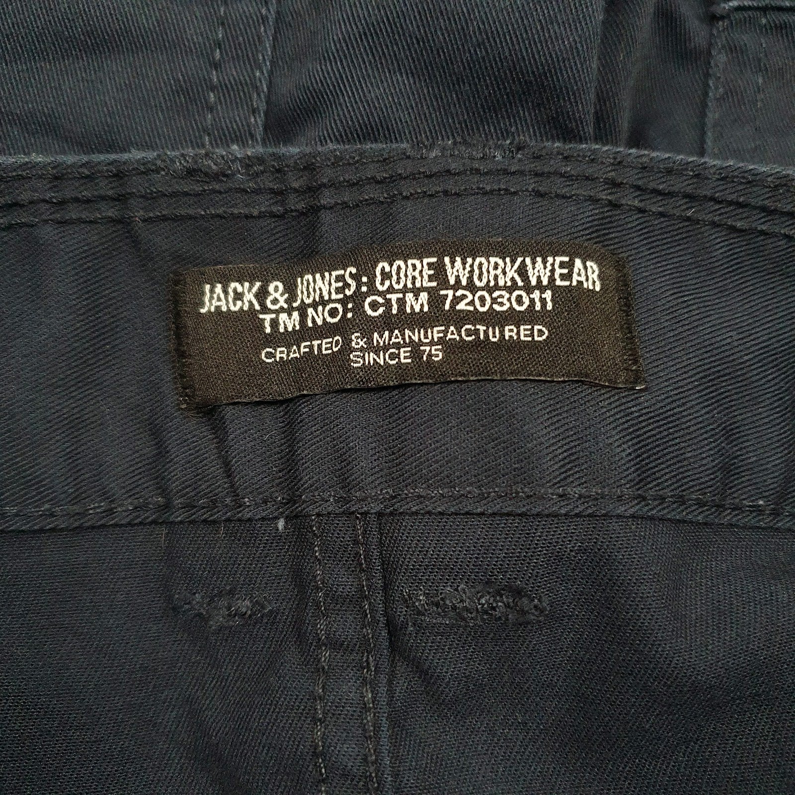 Mens Navy Jack & Jone Workwear Full Zip Shorts