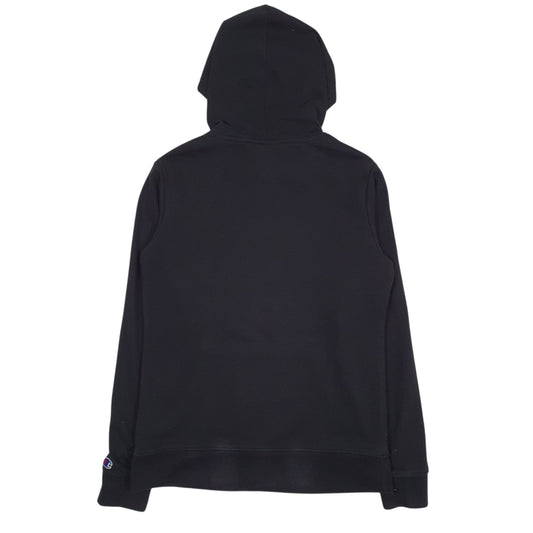 Mens Black Champion Spellout Hoodie Jumper