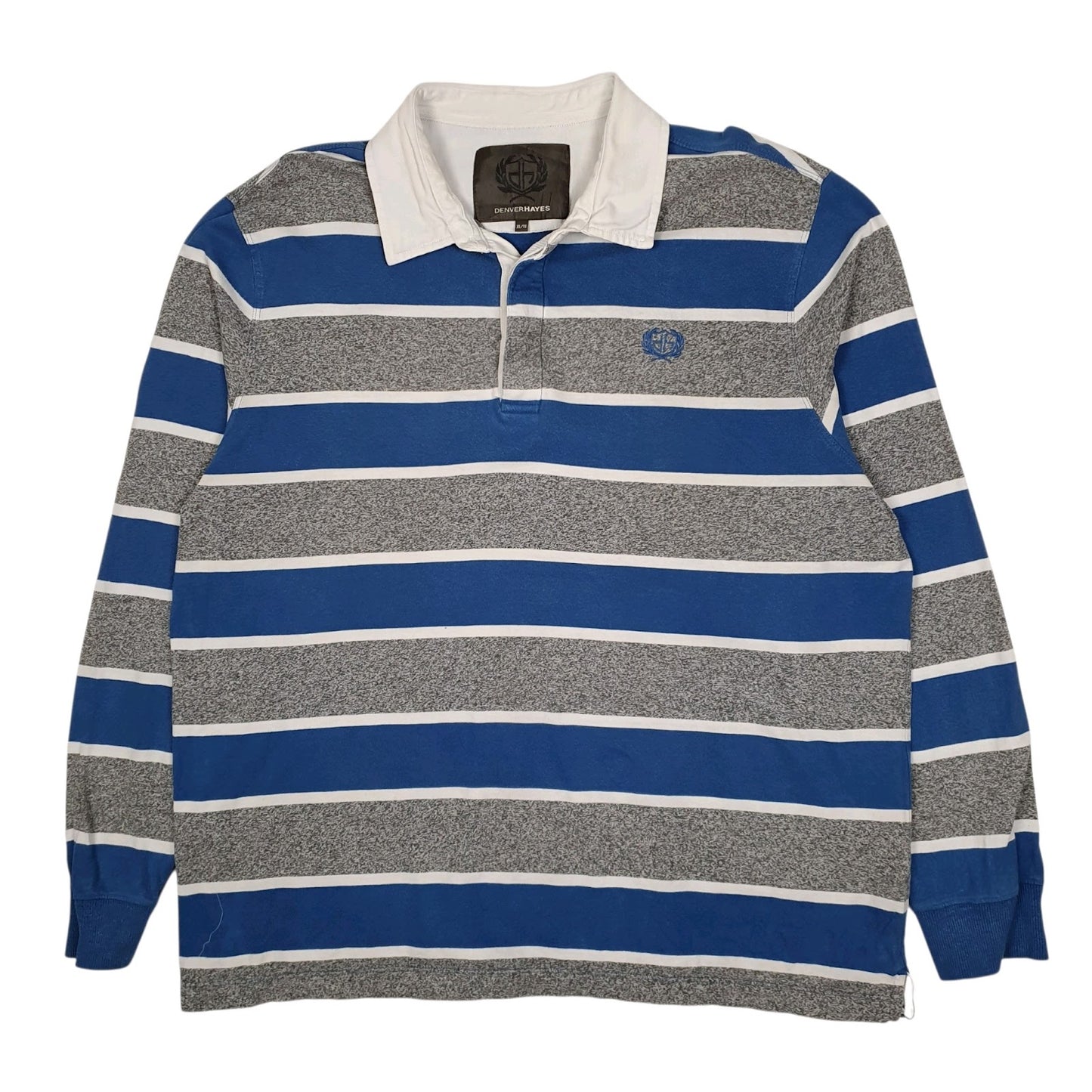 Mens Grey Denver Hayes Rugby Long Sleeve Polo Shirt
