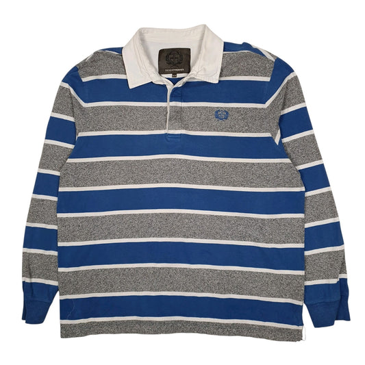 Mens Grey Denver Hayes Rugby Long Sleeve Polo Shirt