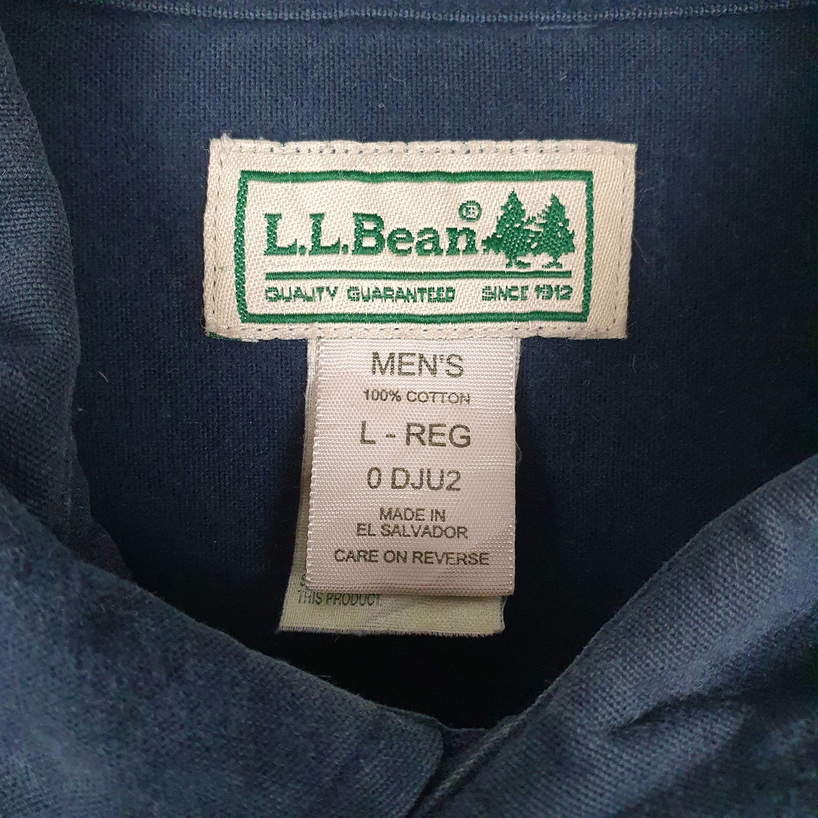Mens Navy L.L.Bean Chamois  Shirt